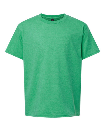 Gildan 64000B Youth Softstyle® T-Shirt - Heather Irish Green - Front View