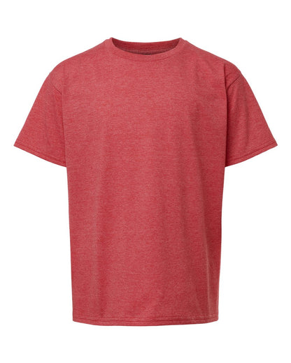 Gildan 64000B Youth Softstyle® T-Shirt - Heather Red - Front View