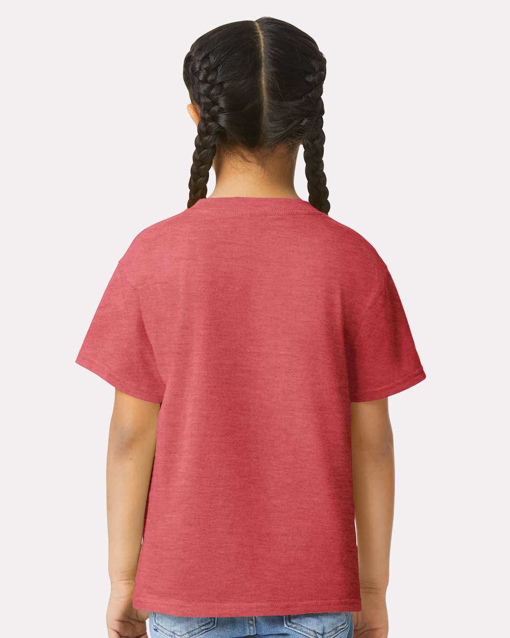 Gildan 64000B Youth Softstyle® T-Shirt - Heather Red - On Model Back