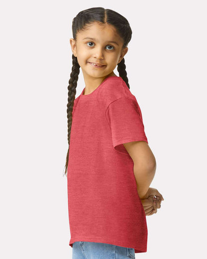 Gildan 64000B Youth Softstyle® T-Shirt - Heather Red - On Model Side
