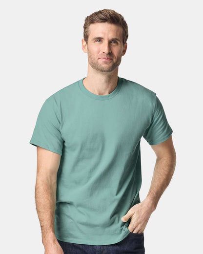 Gildan 5000 Unisex Heavy Cotton™ T-Shirt - Aquatic - On Model Front