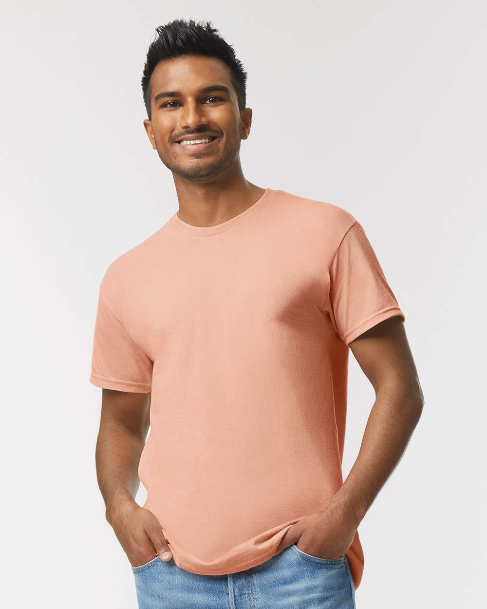 Gildan 5000 Unisex Heavy Cotton™ T-Shirt - Dusty Rose - On Model Front