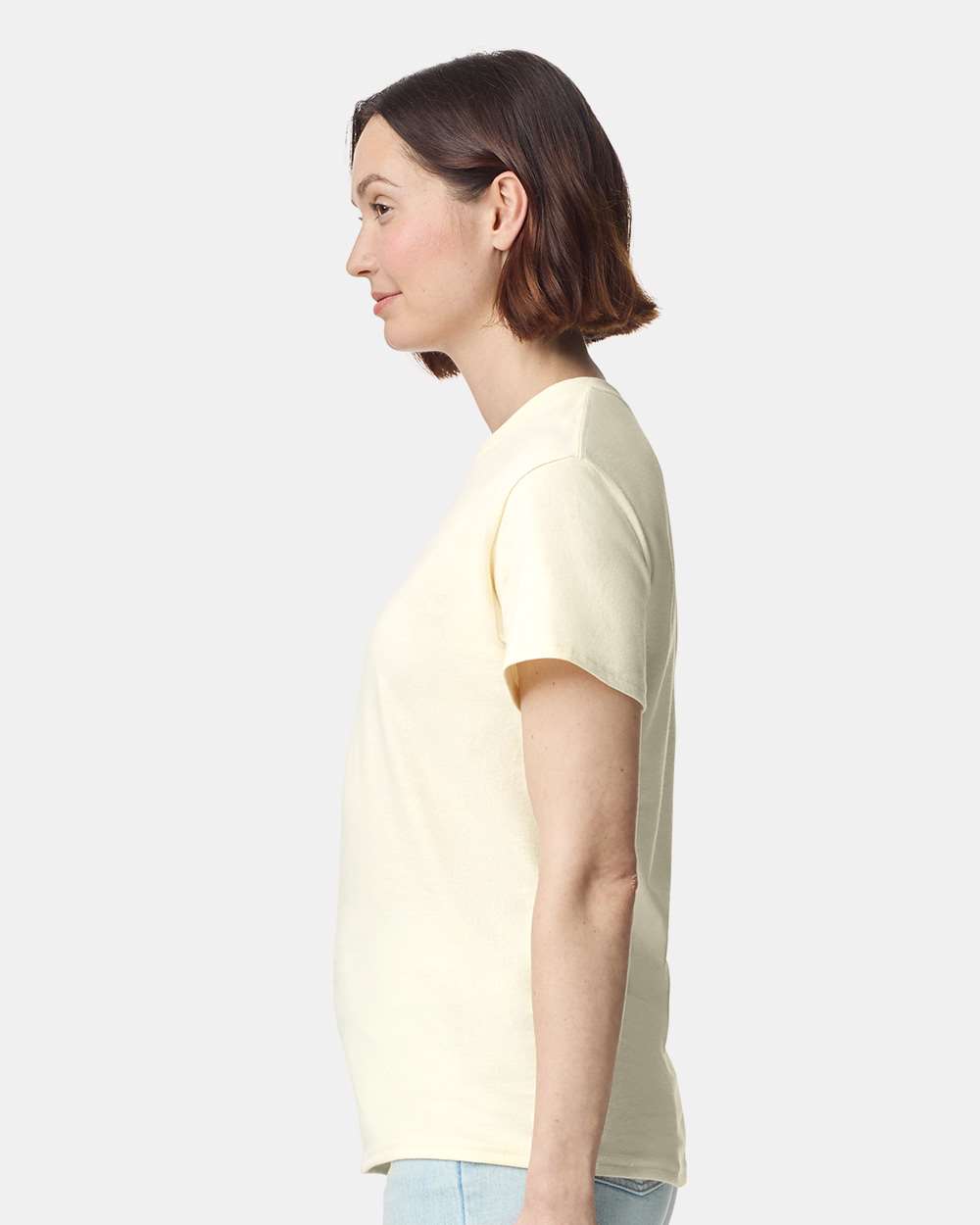 Gildan 5000 Unisex Heavy Cotton™ T-Shirt - Off White - On Model Side