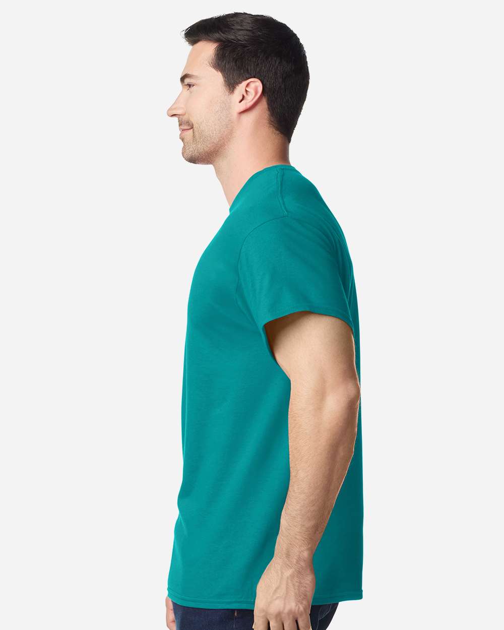 Gildan 5000 Unisex Heavy Cotton™ T-Shirt - Jade Dome - On Model Side