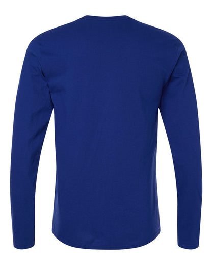 Gildan 64400 Unisex Softstyle® Long Sleeve T-Shirt - Fan Deep Royal - Back View
