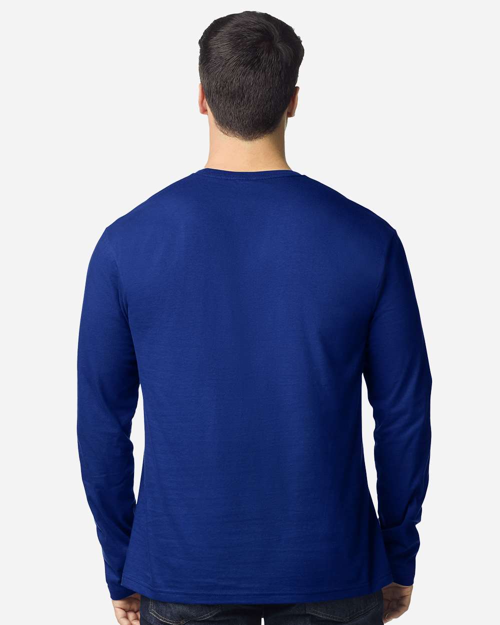 Gildan 64400 Unisex Softstyle® Long Sleeve T-Shirt - Fan Deep Royal - On Model Back