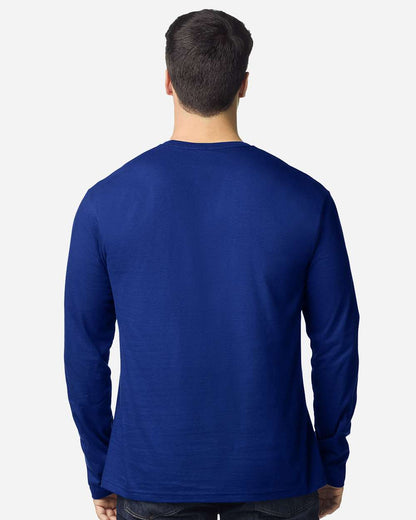 Gildan 64400 Unisex Softstyle® Long Sleeve T-Shirt - Fan Deep Royal - On Model Back