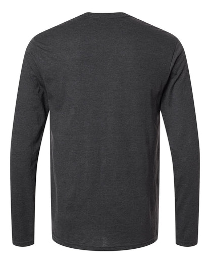 Gildan 64400 Unisex Softstyle® Long Sleeve T-Shirt - Heather Dark Grey - Back View