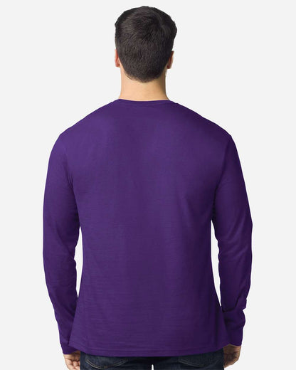Gildan 64400 Unisex Softstyle® Long Sleeve T-Shirt - Purple - On Model Back