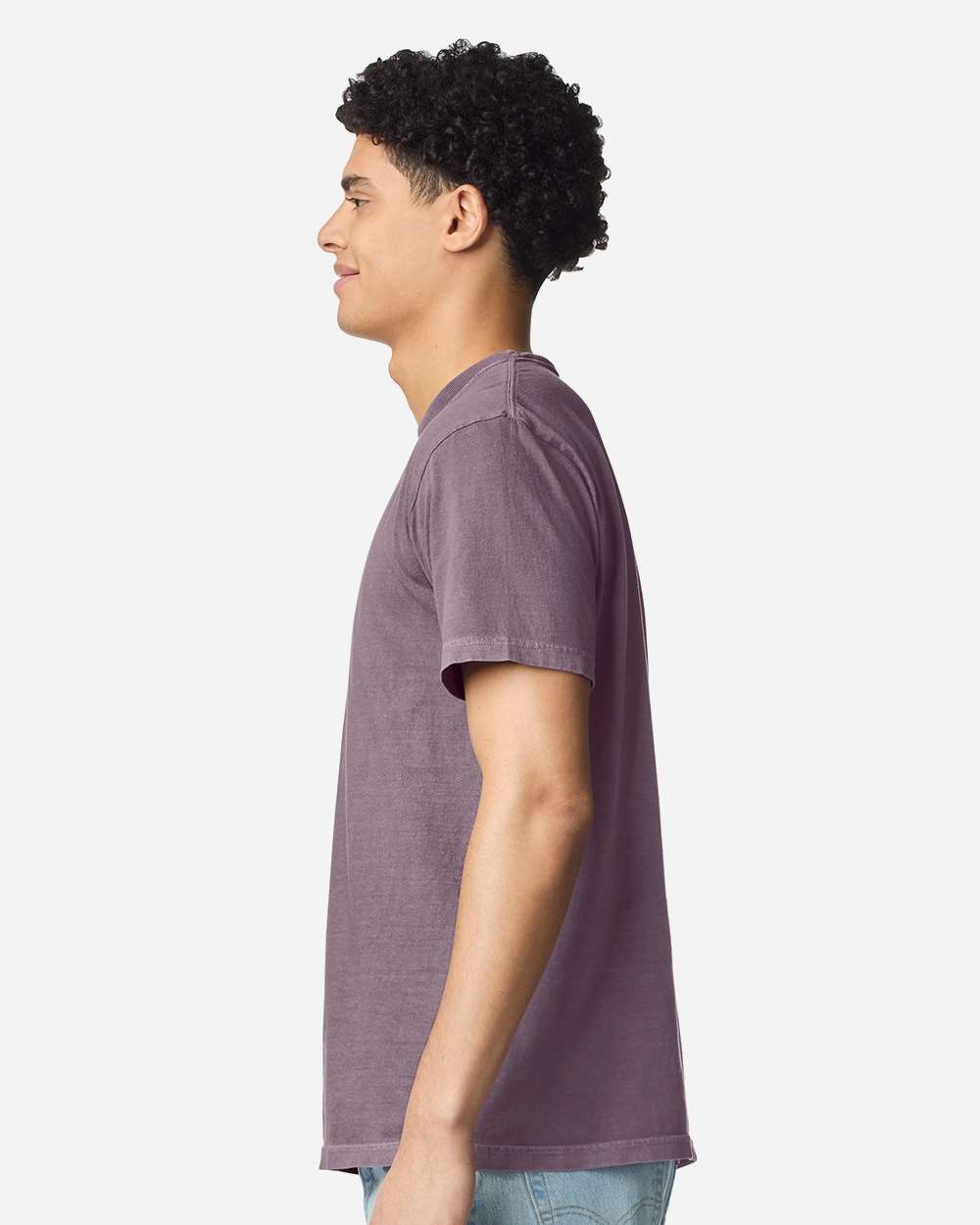 Comfort Colors 1717 Unisex Garment-Dyed Heavyweight T-Shirt - Dusk - On Model Side
