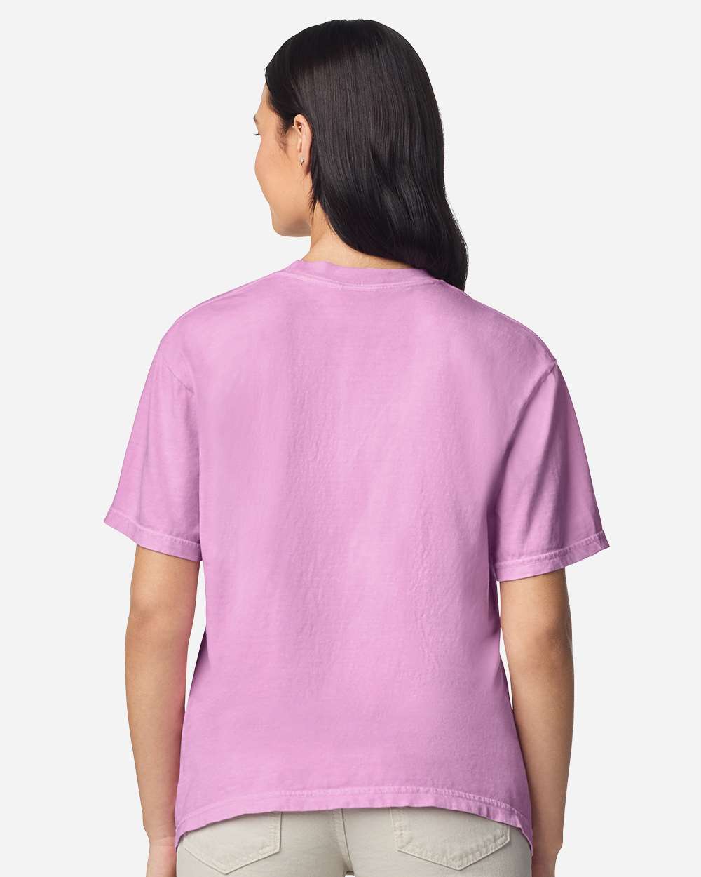Comfort Colors 1717 Unisex Garment-Dyed Heavyweight T-Shirt - Rose Quartz - On Model Back