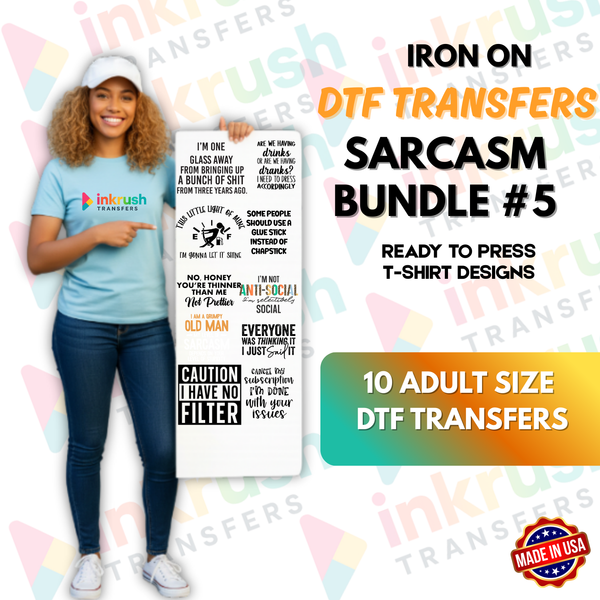 Sarcasm Bundle #5 – Adulting, Errands & Real Life (22″ Gang Sheet, 10 Transfers)