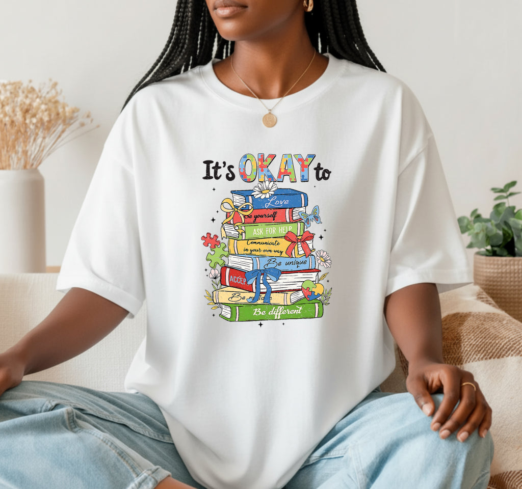 "It's OKAY TO BE DIFFERENT" – Autism Awareness DTF Transfer