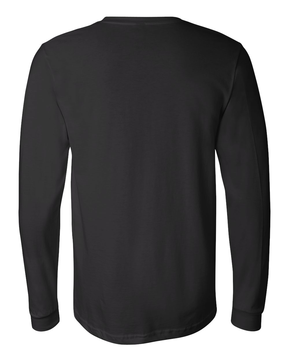 BELLA + CANVAS 3501 Unisex Jersey Long Sleeve Tee - Black - Back View