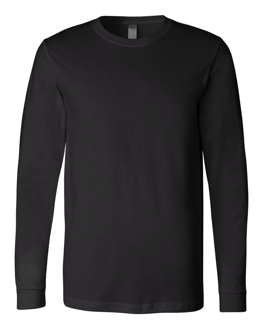 BELLA + CANVAS 3501 Unisex Jersey Long Sleeve Tee - Black - Front View