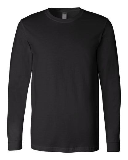 BELLA + CANVAS 3501 Unisex Jersey Long Sleeve Tee - Black - Front View