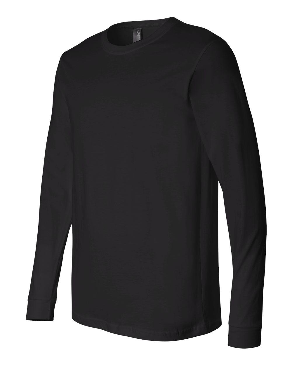 BELLA + CANVAS 3501 Unisex Jersey Long Sleeve Tee - Black - Side View