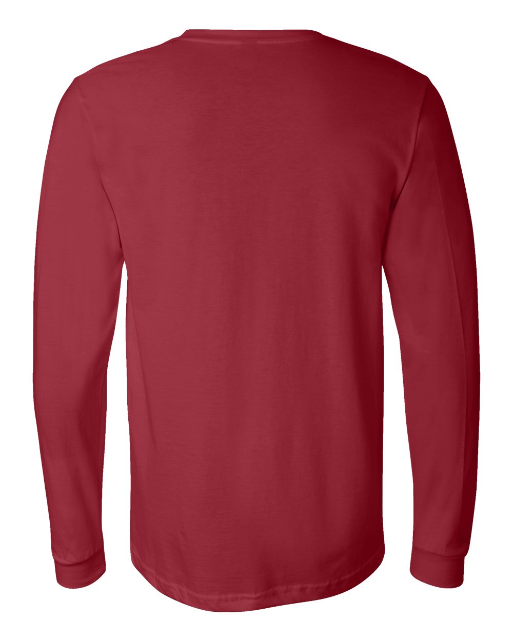 BELLA + CANVAS 3501 Unisex Jersey Long Sleeve Tee - Cardinal - Back View