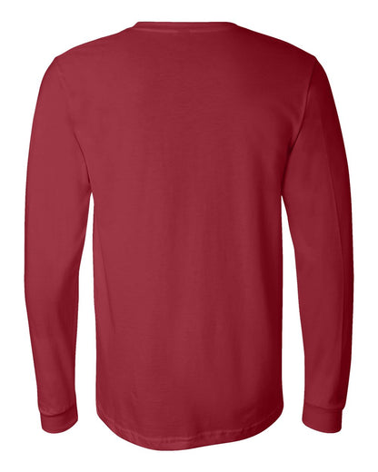 BELLA + CANVAS 3501 Unisex Jersey Long Sleeve Tee - Cardinal - Back View