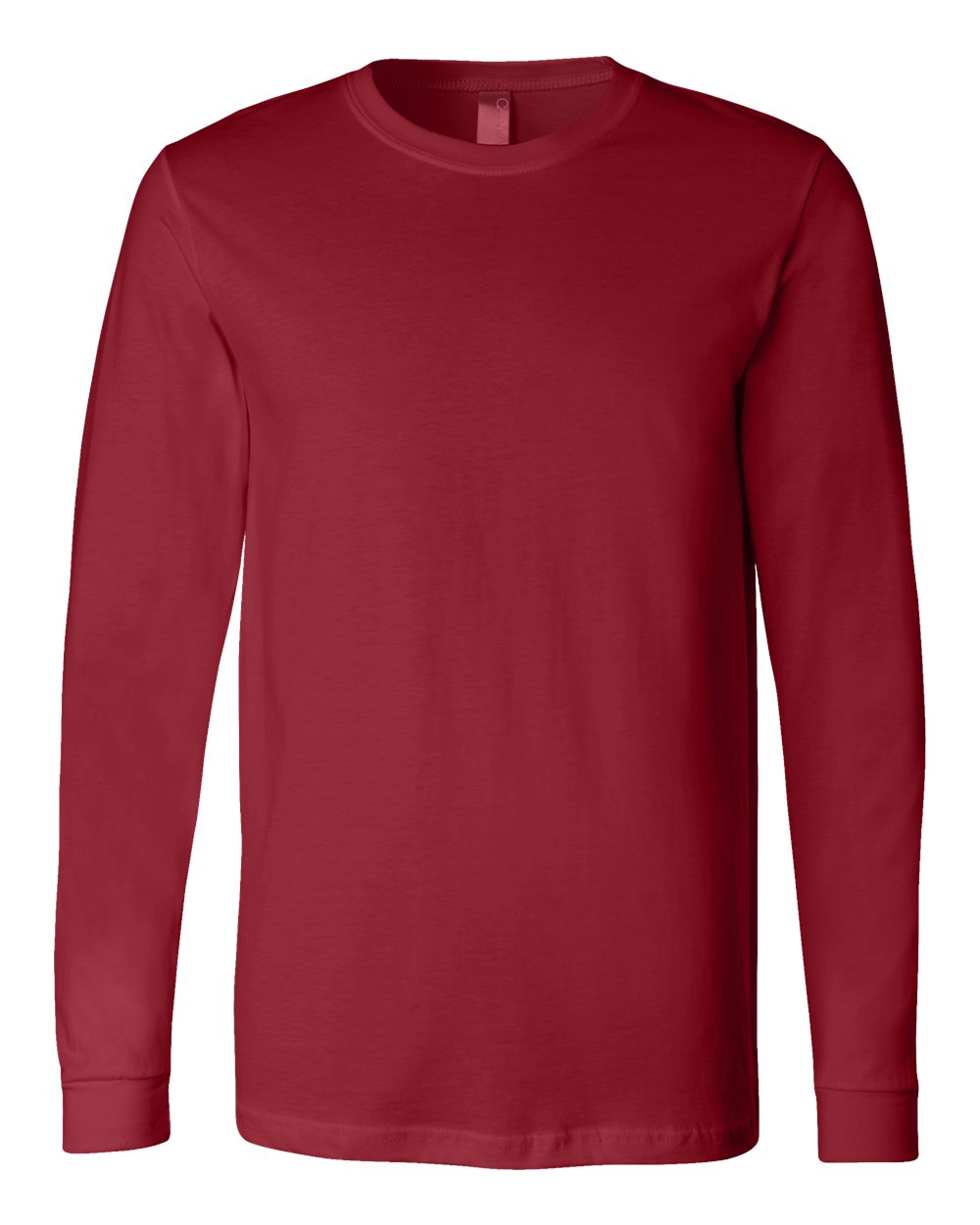 BELLA + CANVAS 3501 Unisex Jersey Long Sleeve Tee - Cardinal - Front View