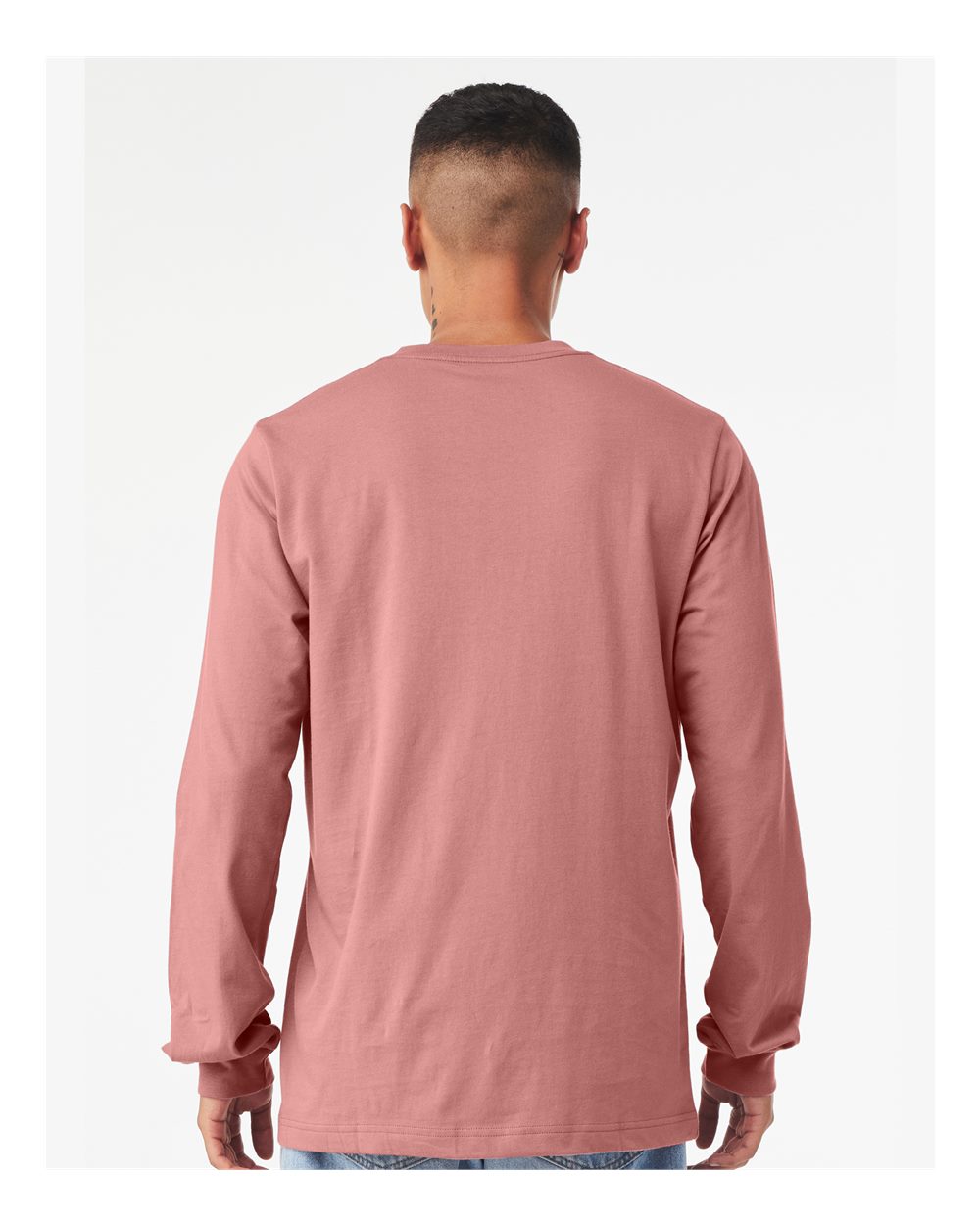 BELLA + CANVAS 3501 Unisex Jersey Long Sleeve Tee - Mauve - On Model Back