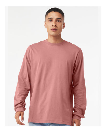 BELLA + CANVAS 3501 Unisex Jersey Long Sleeve Tee - Mauve - On Model Front