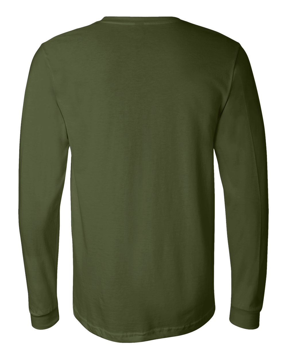 BELLA + CANVAS 3501 Unisex Jersey Long Sleeve Tee - Olive - Back View