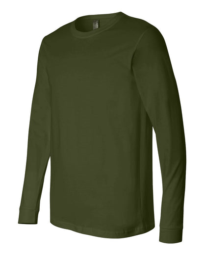 BELLA + CANVAS 3501 Unisex Jersey Long Sleeve Tee - Olive - Side View