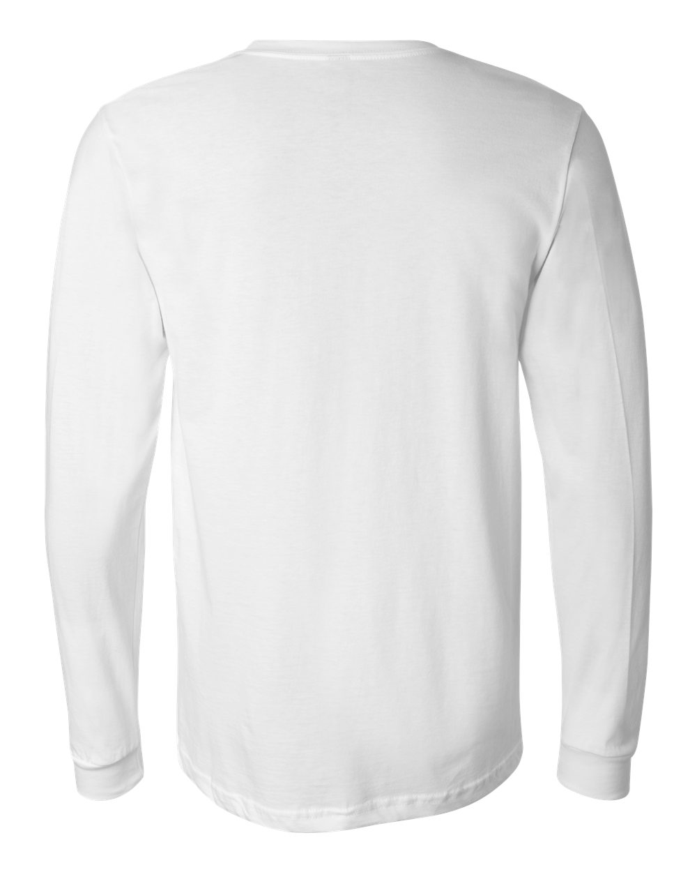 BELLA + CANVAS 3501 Unisex Jersey Long Sleeve Tee - White - Back View