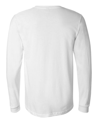 BELLA + CANVAS 3501 Unisex Jersey Long Sleeve Tee - White - Back View