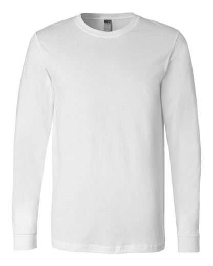 BELLA + CANVAS 3501 Unisex Jersey Long Sleeve Tee - White - Front View