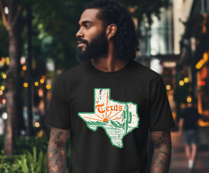 TEXAS State Pride Vintage Map – DTF Transfer