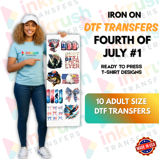 Fourth of July Bundle #1 – Classic Stars & Stripes (22″, 10 Adult Transfers)