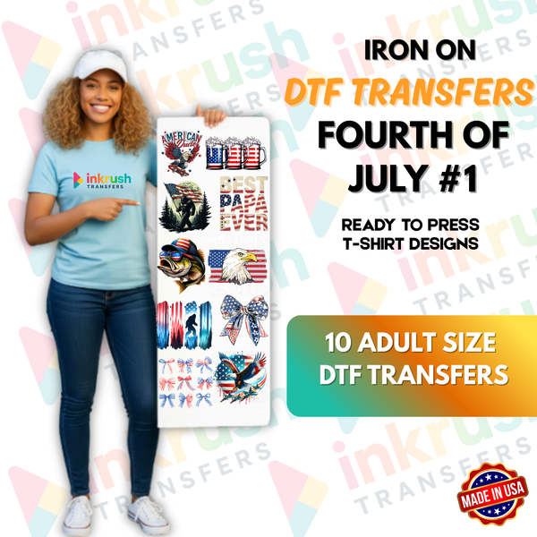 Fourth of July Bundle #1 – Classic Stars & Stripes (22″, 10 Adult Transfers)