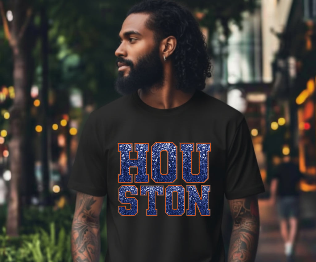 HOUSTON TEXAS Cow Skull & Stars – Texas DTF Transfer