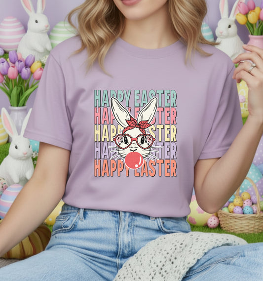 Cute Easter Bunny with Flower – Easter DTF Transfer