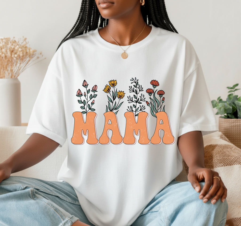 MAMA Retro Flowers – Mother's Day DTF Transfer