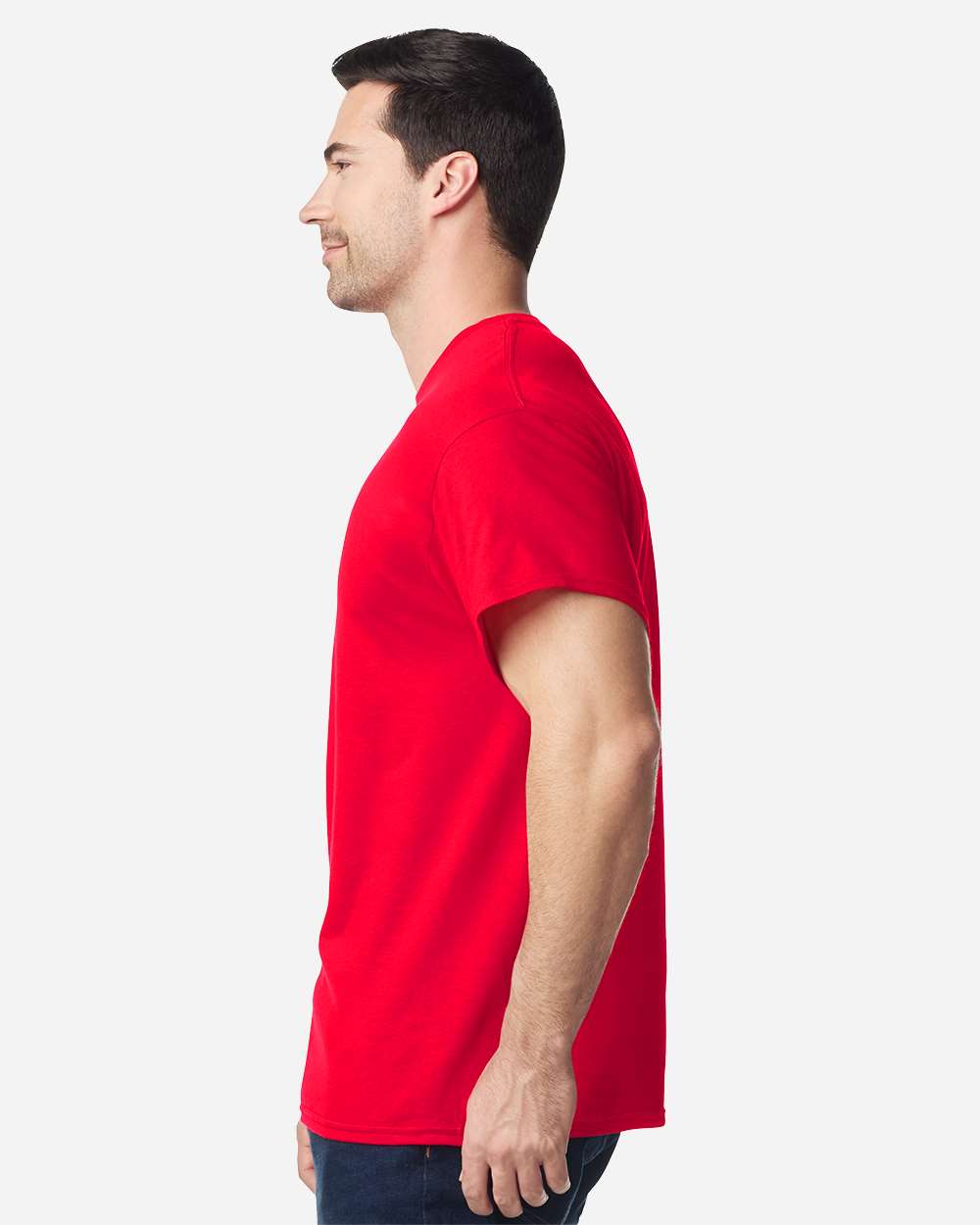 Gildan 5000 Unisex Heavy Cotton™ T-Shirt - Red - On Model Side