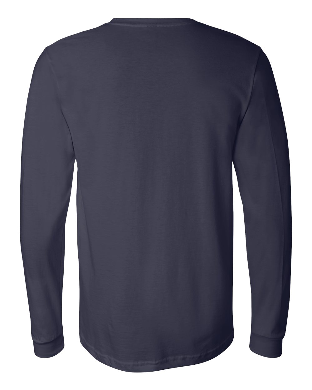 BELLA + CANVAS 3501 Unisex Jersey Long Sleeve Tee - Navy - Back View