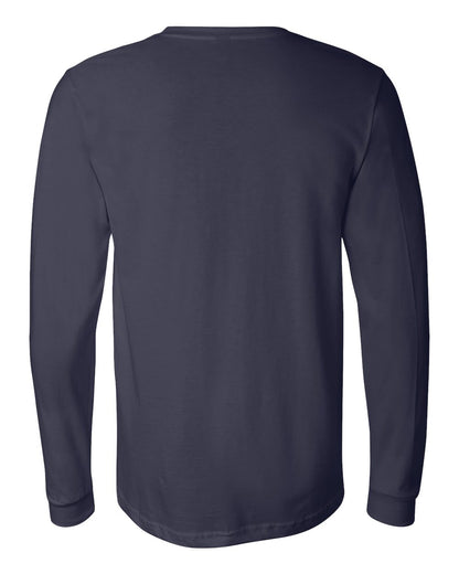 BELLA + CANVAS 3501 Unisex Jersey Long Sleeve Tee - Navy - Back View