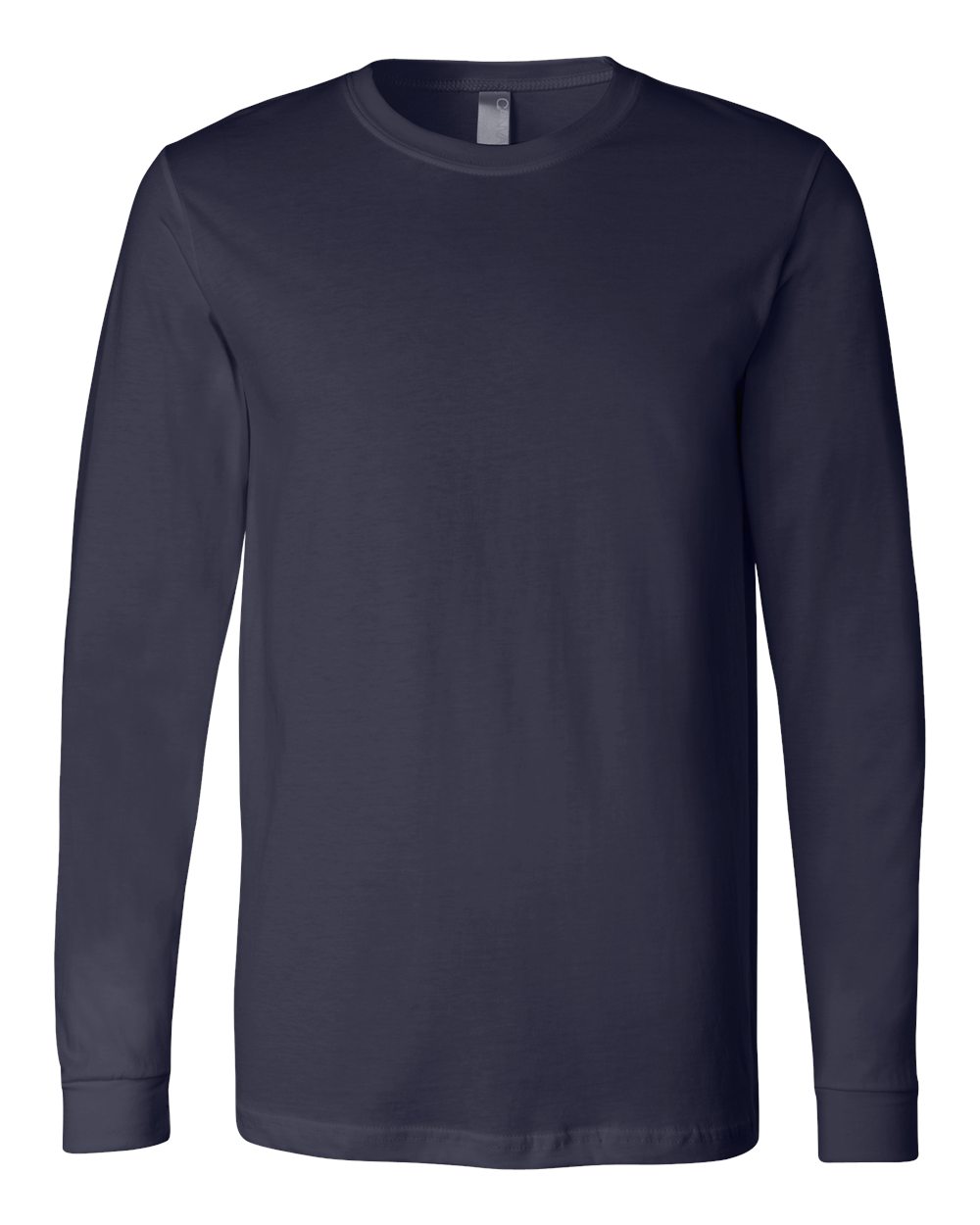BELLA + CANVAS 3501 Unisex Jersey Long Sleeve Tee - Navy - Front View