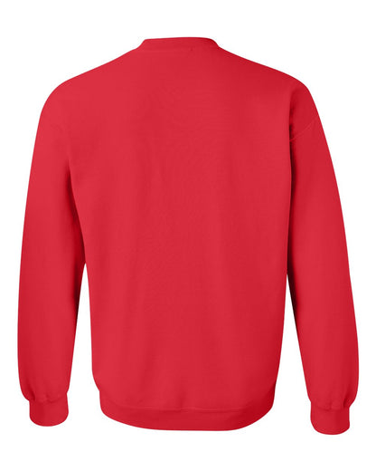 Gildan 18000 Unisex Heavy Blend™ Crewneck Sweatshirt - Red - Back View