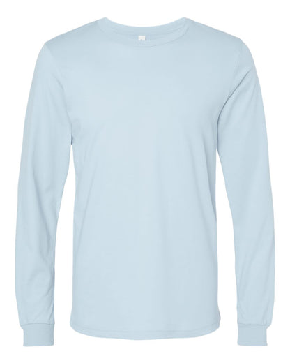 BELLA + CANVAS 3501 Unisex Jersey Long Sleeve Tee - Baby Blue - Front View