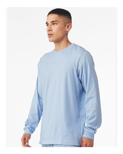 BELLA + CANVAS 3501 Unisex Jersey Long Sleeve Tee - Baby Blue - On Model Side