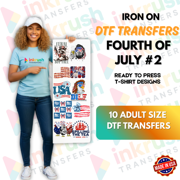 Fourth of July Bundle #2 – Vintage Americana & Badges (22″, 10 Adult Transfers)