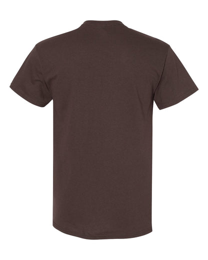 Gildan 5000 Unisex Heavy Cotton™ T-Shirt - Dark Chocolate - Back View