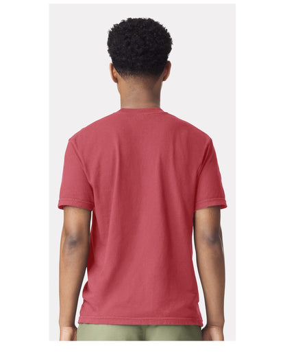 Comfort Colors 1717 Unisex Garment-Dyed Heavyweight T-Shirt - Chili - On Model Back