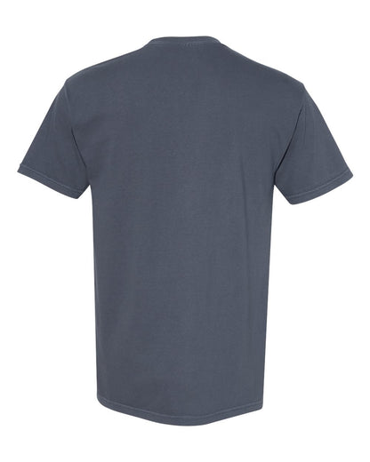 Comfort Colors 1717 Unisex Garment-Dyed Heavyweight T-Shirt - Denim - Back View