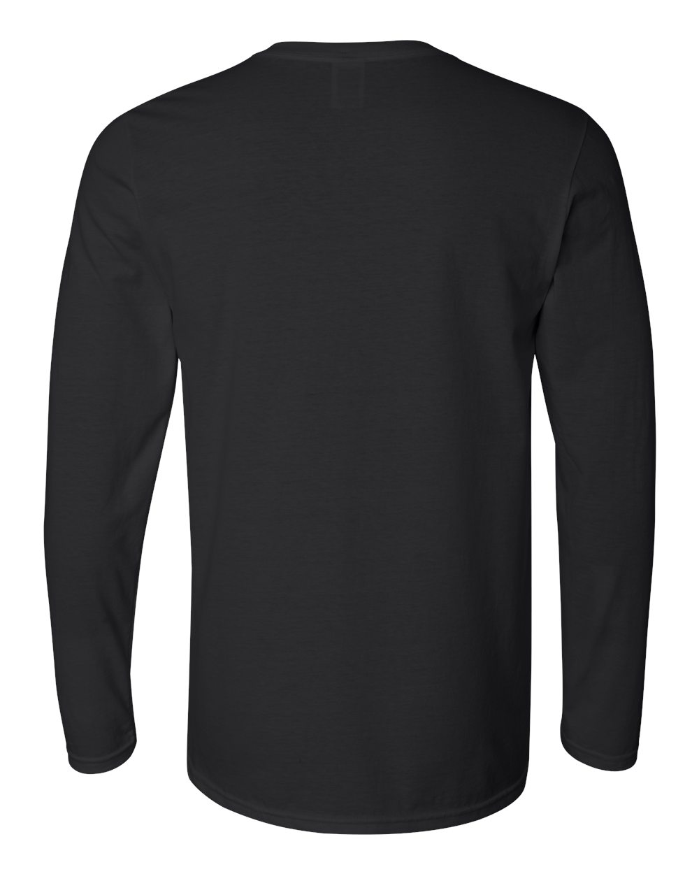 Gildan 64400 Unisex Softstyle® Long Sleeve T-Shirt - Black - Back View
