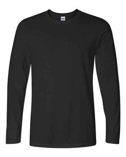 Gildan 64400 Unisex Softstyle® Long Sleeve T-Shirt - Black - Front View